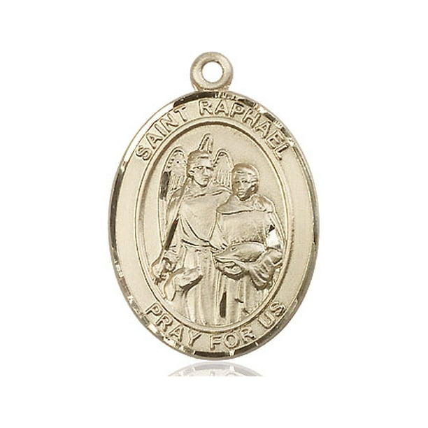 14kt Gold St Patron Saint of Blind/Love/Safe Journey Raphael the Archangel Medal 